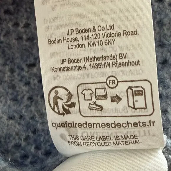 BODEN Pointelle Long Sleeve Cardigan Sweater Blue, Size 8 - Picture 13 of 14